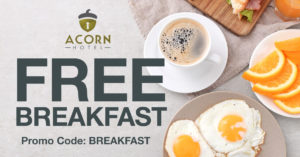 Acorn Hotel Free Breakfast when you Book Direct
