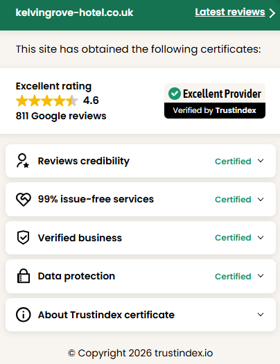 Kelvingrove Hotel Glasgow Review Certificate